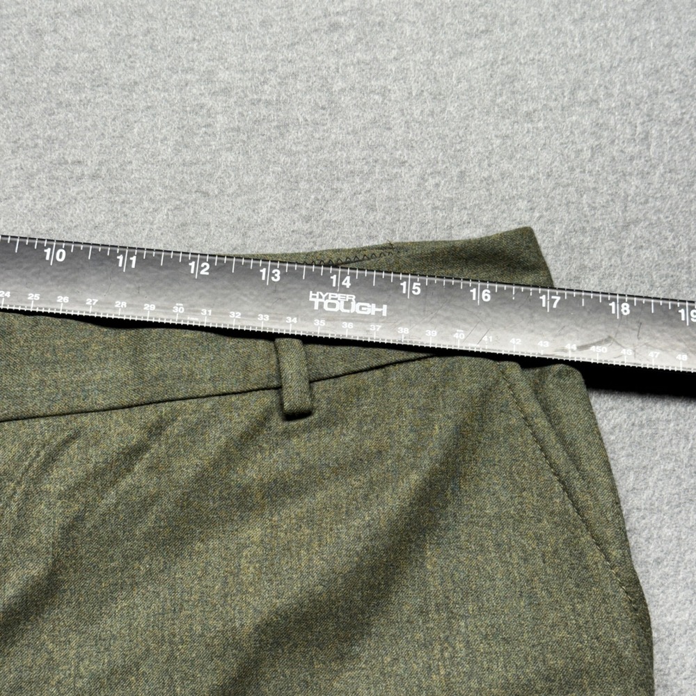J.Crew Super 110s Wool Wide Leg Cuffed Dress Pants 10 Olive Green Low Fit 70334 - Picture 9 of 10
